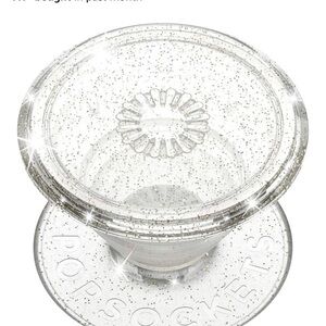 PopSocket Clear with Silver Glitter